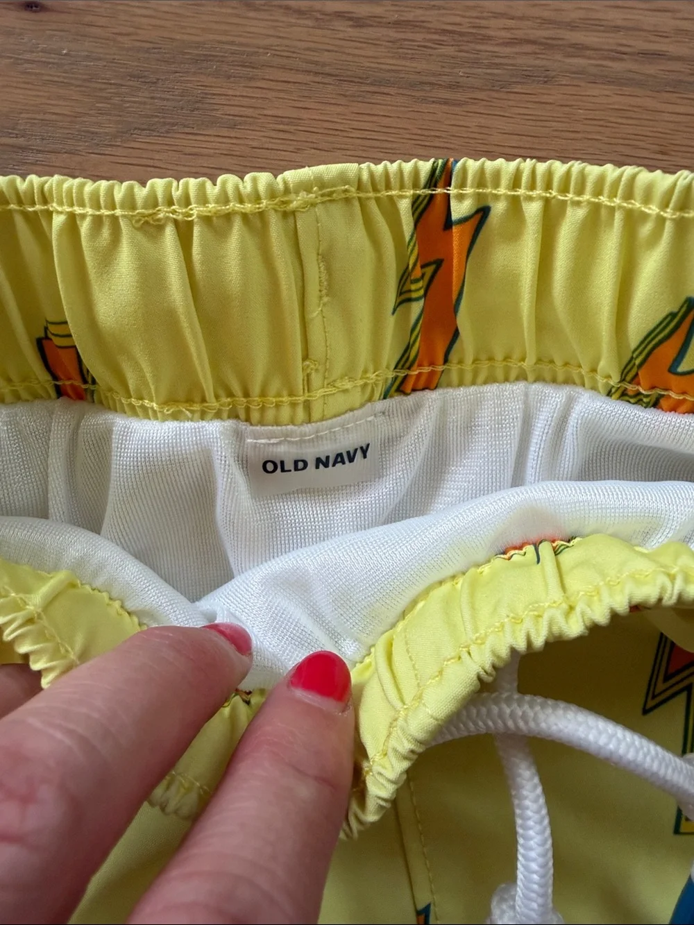 Yellow Lightning Bolt Swim Shorts